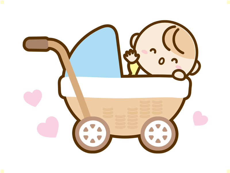 ベビーカーに乗っている赤ちゃん
