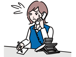 電話対応をする人