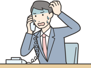 電話対応をする人