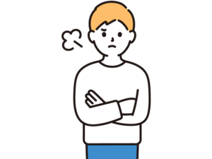 怒っている男性