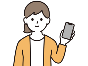 電話を持っている女性